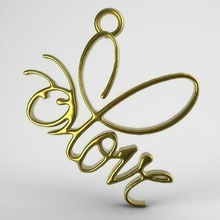 love bee pendant jewelry fashion jewel 3d print model - Mito3D