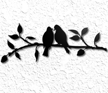 amor aves rama pared Arte palomas decoración 2d árbol 2 Tortuga fauna silvestre gratis hogar casa 2dart escuela politécnica 3d print model - Mito3D