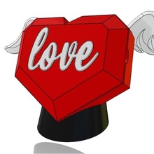 l'amour boîte cœur forme ange ailes bijoux Saint Valentin journée Noël mariage engagement poly 3d print model - Mito3D