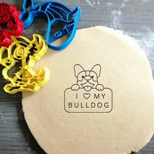 l'amour bouledogue biscuit coupeur chien français cuisson pâte forme cuisine cuire biscuits speculoos 3d print model - Mito3D