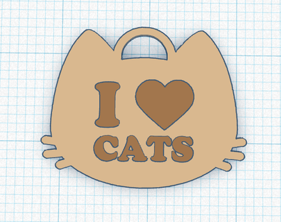 l'amour chats porte clés bijoux michis 3d print model - Mito3D