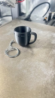 love coffee mug keychain coffee keychain mug  3d print model - Mito3D
