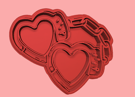 love cookie cutter handcuffs funny cookiecutter handcuffscookie bachelorparty stagparty kinky kink dankememe stvalentineday 3d print model - Mito3D