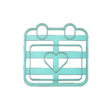 love cookie cutter heart fondant calendar valentine's day tool valentines 3d print model - Mito3D