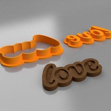 love cookie cutter mould tool 3d print model - Mito3D