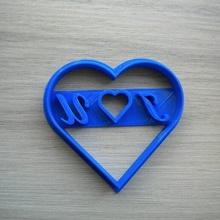 love cookie cutter valentine's day heart shaped small i you kitchen fondant 3d print model - Mito3D