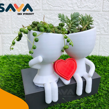 love couple robert planter amor heart plant valentines decor vase 3d print model - Mito3D