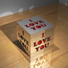 amor cubo a arte coração lâmpada led o dia dos namorados 3d print model - Mito3D