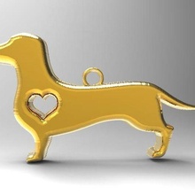 love dog jewelry art fashion keychain earrings doxie 3d print model - Mito3D