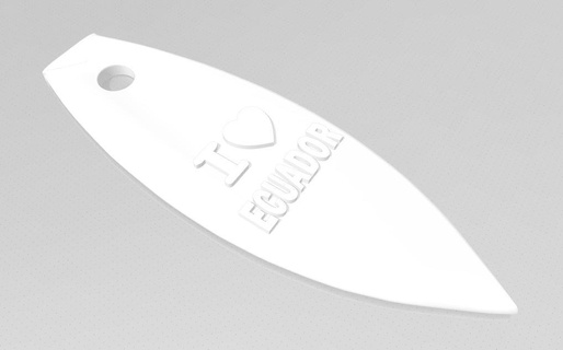 Liebe Ecuador Schlüsselbund Surfen 3d print model - Mito3D