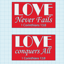 Aşk başarısız fetheder Kutsal Kitap ayet duvar dekorasyon 3d print model - Mito3D