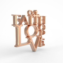 love faith hope pendant jewelry art fashion jewel 3d print model - Mito3D