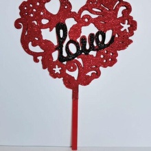 Aşk Çiçekler kalp topper Sanat sevgililer gün 3d print model - Mito3D
