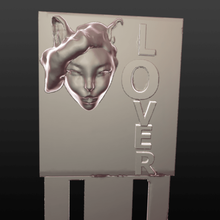 love food bookmark art book lovers girl face woman cat mouse 3d print model - Mito3D