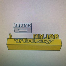 love hate job today desk topper cool gadget fun gift idea office 3d print model - Mito3D