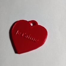 l'amour cœur clé bague jetaime t'aime coeur rouge porteclef porte couvercles 3d print model - Mito3D