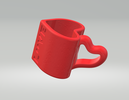 Liebe Herz Valentinstag unendlich Tasse Herzen Haus 3d print model - Mito3D