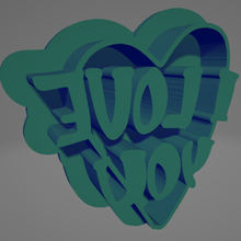 love heart cookie cutter fondant valentine's day 3d print model - Mito3D