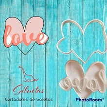 amor corazón Galleta sello cortador postre Arte valentin 3d print model - Mito3D