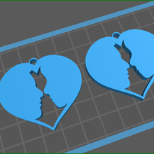 love heart earrings gift 3d print model - Mito3D