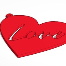 love heart key ring 3d print model - Mito3D