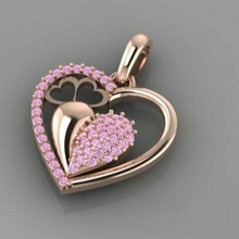 Aşk kalp kolye sevgili acessorios moda 3d matris mücevher altın tasarımcı golddesigner jewellerydesigner gergedan basit çiçek yüzük füzyon bilezik trend 3d print model - Mito3D