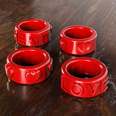 liebe herz ringe verschmelzung 360 geschenk geschenke valentinstag ring mode 3d print model - Mito3D