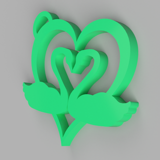 love heart swan keychain uzuniba valentine's day gift 3d print model - Mito3D