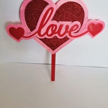 love heart topper art valentine's day cake cupcake 3d print model - Mito3D