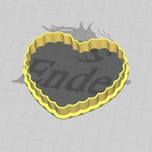 love heart waves cookie fondant cutter embosser 3d print model - Mito3D