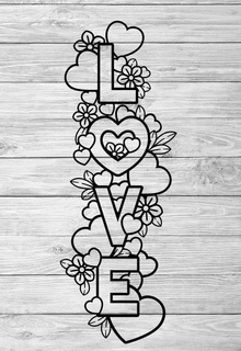 love hearts - wall art heart wall art wall heart love geometric love phrase  3d print model - Mito3D