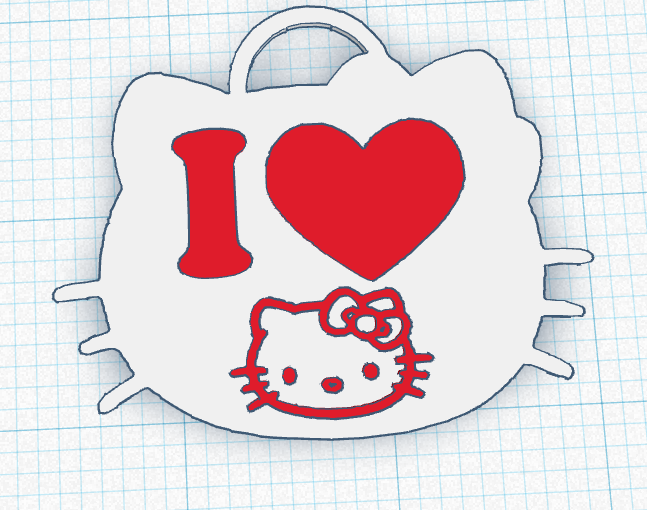 Aşk Merhaba Yavru kedi anahtarlık takı melek Şirin kawaii ihale Sanrio vb 3D print model - Mito3D