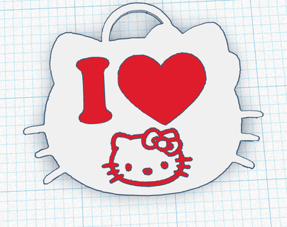 love hello kitty keychan Jewelry angel cute kawaii tender sanrio etc 3d print model - Mito3D