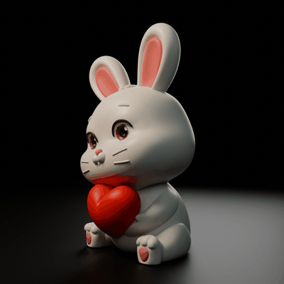 amore tramogge coniglietto pasqua cuore maschio coniglio carina stl 3mf 3d print model - Mito3D