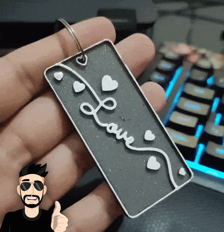 l'amour porte clés Saint Valentin art poly 3D print model - Mito3D