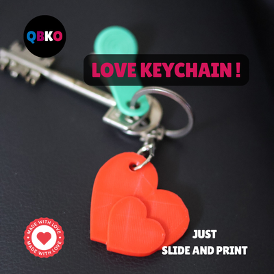 aşk anahtarlık qbko qbko3d kalp hediye 3d print model - Mito3D