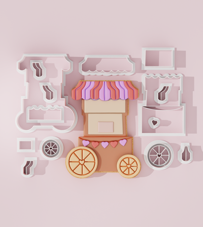 amor quiosco 1 galleta cortador cortadores diseños horneando herramientas pastelería pasta azúcar personalizado bricolaje diy estacional evento cumpleaños partido pastel 3d print model - Mito3D