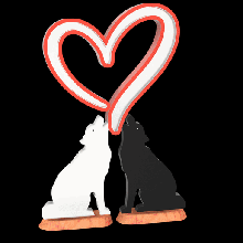 amore lampada lupo edizione San Valentino cuore coppia guidato arte banda cane 3d print model - Mito3D