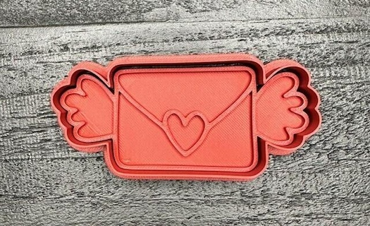 love letter cookie cutter stamp 3d print model - Mito3D