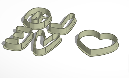 Aşk harfler kurabiye kesici 3d print model - Mito3D