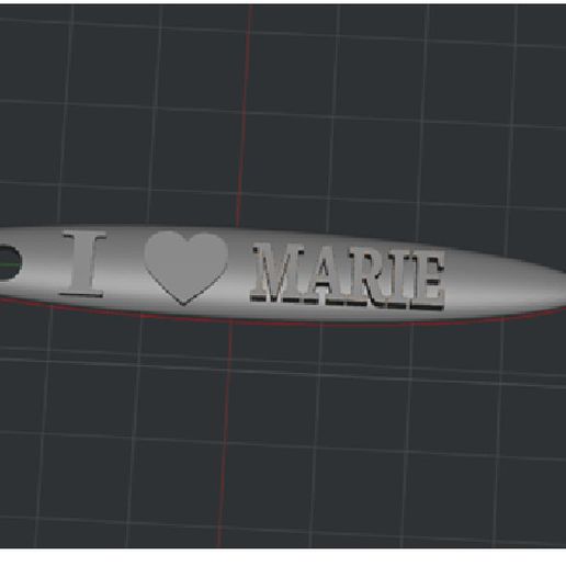 l'amour Marie porte clés 3D print model - Mito3D