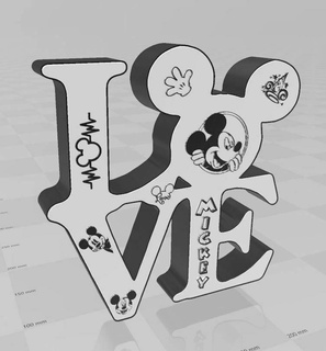 l'amour Mickey lampe Accueil maison lettre Nom décoration conception disney merveille homme araignée 3d print model - Mito3D