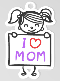love mom keychain day 3d print model - Mito3D