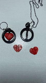 Liebe Bewegung Schlüssel Ring rotierend Halskette Herz Schlüsselbund Leben Dekoration Juwel Symbolisierung 3d Design designer3d etc 3d print model - Mito3D