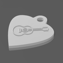 l'amour musique guitare boucle d'oreille 3d print model - Mito3D