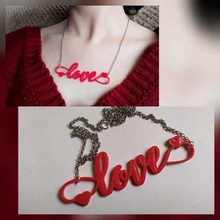 love necklace jewelry infinite pendant pending valentine's day heart 3d print model - Mito3D