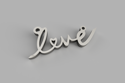 love necklace pendent keychain 3d print model - Mito3D