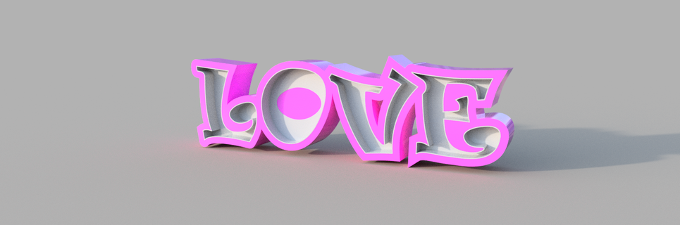 Aşk neon Lamba ev Led dekorasyon orijinal 3d print model - Mito3D