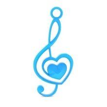 note amour boucles d'oreilles bijoux l'amour remarque boucle d'oreille de la musique cœur saint-valentin pendentif 3d print model - Mito3D