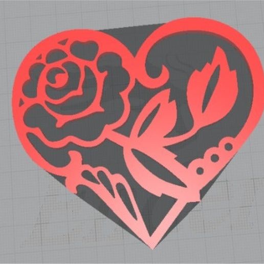 amor oe corazon dia madre corazón rosa 3D print model - Mito3D